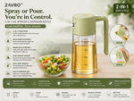 ZΛIVRO™ OilSpray Duo — 2-in-1 Oil Sprayer & Dispenser Bottle for Cooking, Air Fryer, BBQ, Baking & Salads
