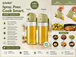 ZΛIVRO™ OilSpray Duo — 2-in-1 Oil Sprayer & Dispenser Bottle for Cooking, Air Fryer, BBQ, Baking & Salads