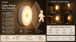 ZΛIVRO™ GlowSense — Wireless Motion Sensor LED Night Light with USB Rechargeable Battery, Magnetic & Self-Adhesive Mount for Wardrobe, Stairs & Cabinets