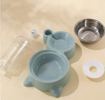 ZΛIVRO™  — 2-in-1 Pet Food & Water Feeder with Stainless-Steel Bowl and Automatic Water Dispenser